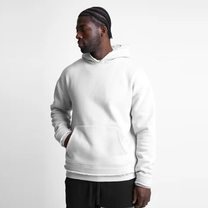 Sweat-shirt à capuche blanc pour homme Moto End Corporation, coupe classique, en molleton de coton, décontracté, pour l'automne, avec poche, tricoté - Product Image 3