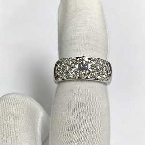 Anillo de banda de plata de ley 925 con moissanita redonda y princesa de 5 mm, diseño llamativo, regalo de promesa para aniversario, fiesta, ella - Product Image 2
