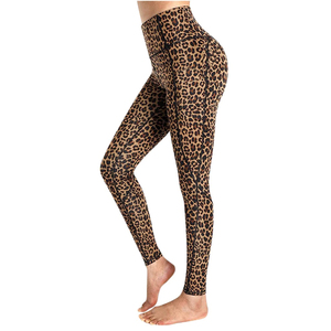 Women’s High Waist Leopard Print Push Up <b>Leggings</b> <b>Pocket</b> Fitness Gym Sports Pencil Pants Athletic Sweat Trousers - Product Image 4