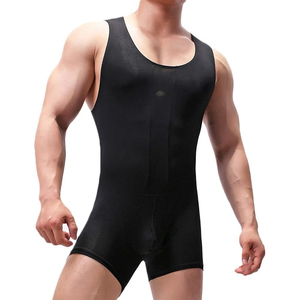 Combinaison de lutte ajustée pour homme, blanche, en spandex et coton, sans couture, extensible, équipement d'entraînement pour arts martiaux - Product Image 4