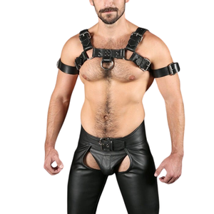 Chaps en cuir avec fermetures éclair extérieures, chaps en cuir de qualité supérieure avec fermetures éclair extérieures pour un look unique et un ajustement confortable - Product Image 1