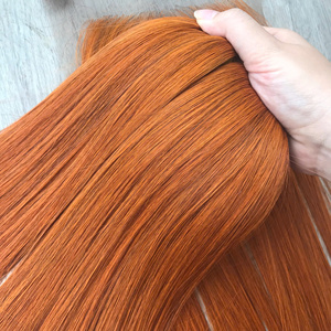 Os droit Orange foncé-ton 100% cheveux humains vierges vietnamiens bruts en gros Super Double Drawn extensions de cheveux - Product Image 4