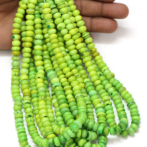 Cuentas de Ópalo Verde Neón: Rondelles de Piedras Preciosas AAA, Tira de 15 Pulgadas - Product Image 2