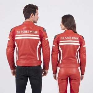 เสื้อแจ็คเก็ตหนังสำหรับขี่มอเตอร์ไซค์ Moto Biker สำหรับทุกเพศ ทำจากหนังวัวแท้ เสื้อแจ็คเก็ตขี่มอเตอร์ไซค์สำหรับผู้ชาย เสื้อแจ็คเก็ตหนังสำหรับขี่มอเตอร์ไซค์ - Product Image 2