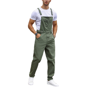 Peto vaquero estilo vintage para hombre, con correas ajustables, corte ajustado, suave y cómodo, estilo casual urbano a la moda - Product Image 1