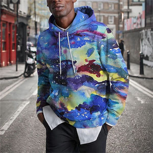 Sweat à capuche streetwear pour homme, imprimé 3D motif peinture à l'huile graphique et graffiti urbain, manches longues, coupe oversize - Product Image 4