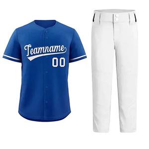 Maillots de baseball et uniformes de softball 100 % polyester imprimés à rayures avec noms et couleurs d'équipe personnalisés, respirants, grandes tailles - Product Image 1