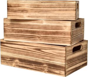 Wholesale Nesting Wooden Box Set <b>3</b> Pack Rectangular Wood Fruit <b>Bin</b> Kitchen Countertop Food <b>Storage</b> Farmhouse Organizer Stand - Product Image 6