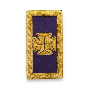 Épaulettes rectangulaires brodées en or violet, à coudre, badges d'épaule en tissu, accessoires d'uniforme - Product Image 3
