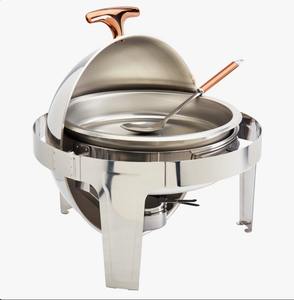 Recipiente redondo para calentar comida de 6.3 qt, juego de 5 piezas de acero inoxidable para buffet, ideal para fiestas y catering al mejor precio. - Product Image 5