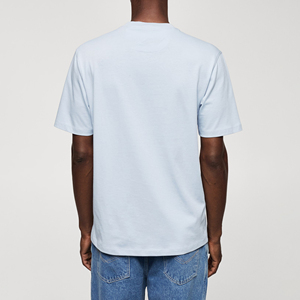 T-shirt à manches courtes pour homme, bleu clair, imprimé, col rond, graphique personnalisable, haute qualité - Product Image 2