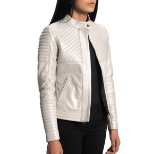 Anti-wrinkle Quick Dry Anti-pilling New Design Women Leather Jacket Best Manufacturing Soft Manufacturing Women Leather Jacket - Product Image 5
