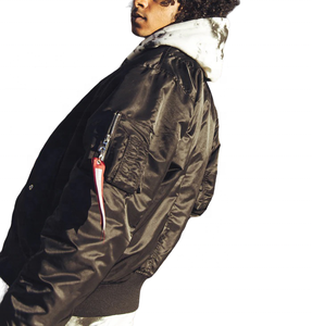 Blouson Bomber d'Hiver OEM pour Homme 100% Imperméable Réversible Style Urbain Tissu Toile Broderie Logo Personnalisé Placement Avant - Product Image 4