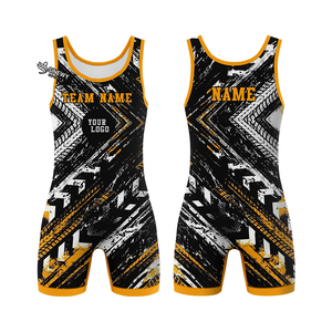 Vente en gros de maillots de lutte personnalisés pour hommes, tous en sublimation, design classique, uniforme de lutte pour hommes, vêtements de combat - Product Image 2