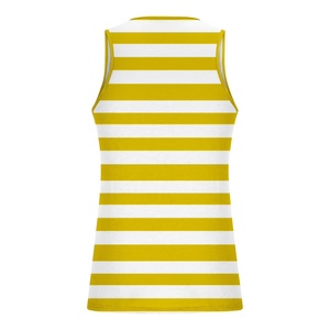 Custom Made Wholesale <b>Men</b> Yellow White Striped <b>Sleeveless</b> Tank Top O-Neck Casual Knitted Cotton Breathable Print Style Tank Top - Product Image 2