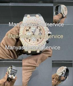 Montre mécanique automatique de luxe Hip Hop Iced Out en acier inoxydable 316L avec cadran en verre Moissanite VVS, résistante à l'eau 10 bars pour hommes - Product Image 5