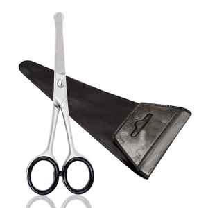 2025 Stainless Steel Eyebrow Nose Hair <b>Makeup</b> Scissors Curved Scissors <b>Tool</b> Rounded Tips Facial Scissors Free Samples For Bulk - Product Image 2