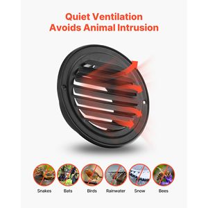 Copertura per Bocchetta di Ventilazione Rotonda da 4 Pollici in Acciaio Inox Premium con Griglia di Protezione - Product Image 4