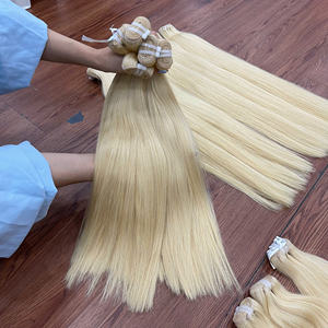 2026 Summer Sale Blonde Straight Human Hair Extensions Viet Nam Factory Price Silky Blonde Straight Hair Weaving - Product Image 1