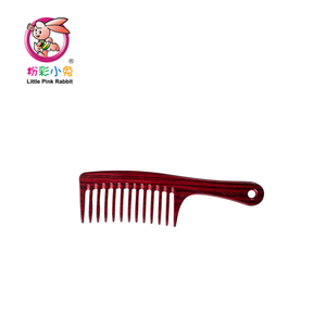 Grand peigne démêlant professionnel rouge Little Pinkrabbit D2022 à dents larges avec manche - Product Image 1