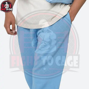 Pantalones Deportivos de Moda, Ligeros y Cómodos, con Logotipo Personalizado, Color Azul Cielo, con Paneles Laterales de Dos Tonos, Estilo Urbano Informal para Hombre - Product Image 5