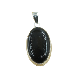 Colgante de Piedra Preciosa de Ónix Negro Natural, Hecho a Mano, Plata de Ley 925, Cabujón Ovalado, Joyería Curativa, Regalo para Mujeres y Hombres - Product Image 1