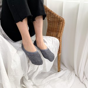 Calcetines Invisibles Brillantes para Mujer, de Color Sólido, Tejidos con Mezcla de Algodón, Transpirables, Finos, para Uso Diario - Product Image 1