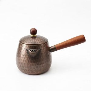 กาต้มกาแฟทองแดงสไตล์ตุรกี ทรงกลม พร้อมด้ามจับไม้ ดีไซน์ดั้งเดิม สำหรับชงกาแฟ - Product Image 6