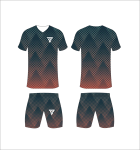 Custom Sublimation <b>Soccer</b> Jersey Set Men Halftone Dot Chevron Pattern Quick Dry Football Uniform Training Kits - Product Image 1