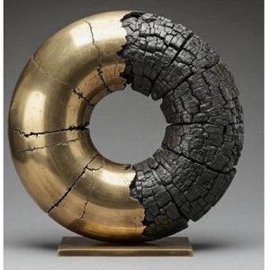 Sculpture abstraite en laiton et aluminium, art décoratif en métal, statue décorative, figurine en métal pour hôtel, décoration de table à domicile - Product Image 2