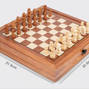 ILAHI's Eco-Friendly Rustic Polished Rectangle <b>Chess</b> <b>Board</b> Game 100% Handmade Pure Wood Animal/Love Style Customized Size <b>Chess</b> - Product Image 1
