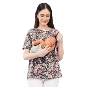 Camiseta para lactancia y embarazo para mujer |   Ropa de Lactancia de Algodón Suave Estampada para Amamantar |   Camiseta cómoda de maternidad para el día a día - Product Image 1