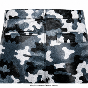 Custom Printed Genuine Leather Waterproof Eco-Friendly <b>Men's</b> <b>Camo</b> Mid Knee-Length Jorts OEM Private Label Streetwear Low MOQ - Product Image 4