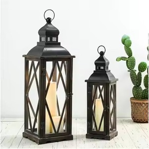 Juego de Portavelas de Hierro, Metal Negro, Decoración para Interiores y Exteriores, Diseño Duradero para Jardín, Bodas, Hoteles - Product Image 1