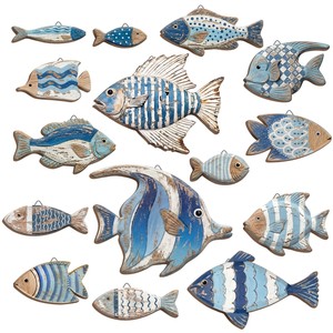 Panneau mural moderne en bois d'acacia flotté, fait main, pour école de poissons - Vente en gros - Product Image 4
