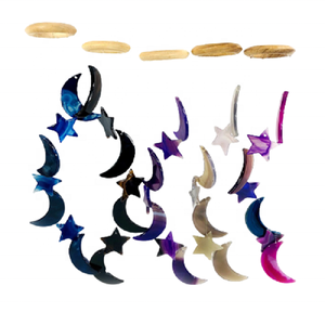 Carillón de viento de Navidad para el hogar, Ágata en rodajas de colores, ágata, media luna, estrella, carillones de viento, Ágata natural - Product Image 1