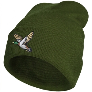Custom <b>Duck</b> Embroidery Knit Beanie <b>Hat</b> Winter Warm Acrylic Cuffed Skull Cap Unisex Outdoor Streetwear OEM - Product Image 3