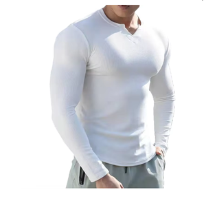 Custom Men's <b>Long</b> <b>Sleeve</b> <b>Compression</b> T-<b>Shirt</b> Regular Fit Gym Workout Moisture Wicking Blank Sports Tee 100% Cotton Solid Satin - Product Image 1