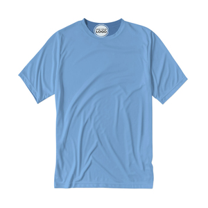 Plain Unisex Cotton Polyester Blend Sports Custom Brand <b>Logo</b> Athletic T Shirts - Product Image 1