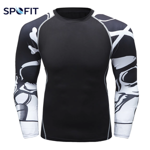 Camiseta de compresión de manga larga para hombre SPOFIT, con estampado por sublimación, de secado rápido, para MMA, ropa deportiva, estampado de alta calidad - Product Image 1