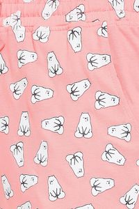 Women's Pink Printed Character Shorts Set <b>Elastic</b> Waist Casual Knitted Cotton Breathable Regular Fit - Product Image 5
