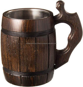 Tasse en bois de mangue d'acacia pour la cuisine d'ours et de café et tasses en bois faites à la main de dessus de table pour l'eau de Dirking disponible - Product Image 5