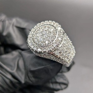 Luxury Moissanite Cluster <b>Ring</b> for <b>Men</b> Hip Hop Bold Wide Band Gift <b>Ring</b> Round Cut Moissanite <b>Ring</b> Iced Out <b>Ring</b> Fine Jewelry - Product Image 1