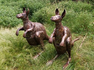 Escultura de canguro de metal para jardín - Product Image 3