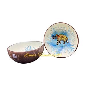 Offre Spéciale Design Moderne Coloré Laque Bol De Noix De Coco Ensemble Artisanat Marque Du Vietnam pour Servir Des Aliments Fait Des Coquilles De Noix De Coco Crues - Product Image 1