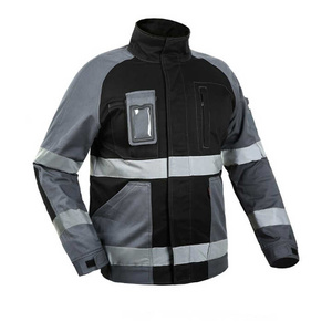 Hi Vis Reflector Softshell Long Jacket For Men High Quality <b>Waterproof</b> Construction Security <b>Work</b> Wear - Product Image 1