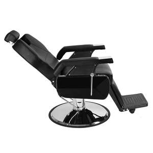 Sillón de Barbería Hidráulico Reclinable Clásico Negro con Esponja de Cuero para Uso en Salón de Belleza - Product Image 4