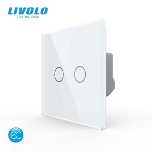 สวิตช์ไฟแบบสัมผัส <span class=keywords><strong>LIVOLO</strong></span> C7 2 ช่อง 1 ทาง แบบยุโรป ใช้งานร่วมกับ <span class=keywords><strong>Alexa</strong></span> และ Google Home สำหรับควบคุมไฟ/โคมไฟติดผนัง สีขาว - Product Image 1