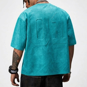 T-shirts pour hommes à manches courtes de haute qualité 100% coton OEM, logo personnalisé en relief, impression puff, unisexe, col rond, coupe classique - Product Image 1