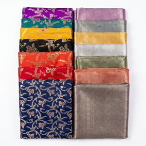 Tela Brocada Banarasi Kinkhab con Hilos de Oro y Plata, 100% Poliéster, Resistente a la Abrasión, para Lehengas de Novia, Ropa Étnica de Lujo - Product Image 1
